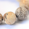 Frosted Natural Picture Jasper Round Bead Strands X-G-E334-6mm-26-4