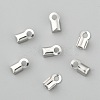Tarnish Resistant 304 Stainless Steel Fold Over Crimp Cord Ends X-STAS-M009-01A-2