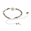 Adjustable Natural Indian Agate Braided Bead Bracelets BJEW-JB04558-03-4