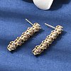 Flat Round Brass Micro Pave Clear Cubic Zirconia Stud Earrings EJEW-H180-12G-2