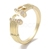 Brass Micro Pave Cubic Zirconia Cuff Rings RJEW-G310-10G-1