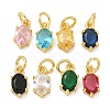 Brass Micro Pave Cubic Zirconia Pendants KK-U050-06G-01-1