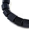 Synthetic Blue Goldstone Hexagon Prism Graduated Beaded Necklaces for Women Men NJEW-K388-03V-2