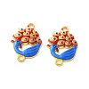 Alloy Royal Blue Enamel Connector Charms FIND-U033-02G-1