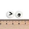 White and Black Flat Round Cartoon Resin Cabochons CRES-Q009-01J-2