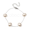 Acrylic Imitation Pearls Beaded Link Bracelets BJEW-F519-01P-4