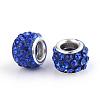 Polymer Clay Rhinestone European Beads CPDL-T001-15-1