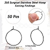 SUNNYCLUE 50Pcs 304 Stainless Steel Hoop Earring Findings STAS-SC0007-29-2