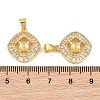 Brass Micro Pave Clear Cubic Zirconia Peg Bails Pin Pendants KK-CBA6A75-41G-3