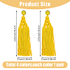 4 Pairs 4 Colors Polyester Tassels Earrings with Seed Beaded EJEW-FI0002-96-9