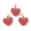 Druzy Resin Heart Pendants KK-R161-08G-2