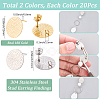 40Pcs 2 Colors 304 Stainless Steel Stud Earings Finding STAS-SC0010-40-2