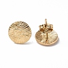 Ion Plating(IP) 304 Stainless Steel Textured Flat Round Stud Earrings for Women EJEW-F300-02G-2