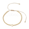 Brass Round Beads Braided Bead Bracelets BJEW-JB12888-01-2