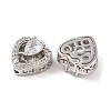 Brass Micro Pave Clear Cubic Zirconia Beads KK-S389-23P-2
