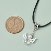 Glass Seed Beads & Glass Pearl Angel Pendant Necklaces NJEW-MZ00056-01-3