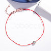 Brass with Cubic Zirconia Flat Round Beaded Bracelet FIND-PW0024-13A-1