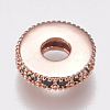 Brass Micro Pave Cubic Zirconia Bead Spacers ZIRC-K074-11A-02RG-2