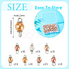 70Pcs 7 Colors Glass Pearl Round Connector Charms PALLOY-TA00264-5