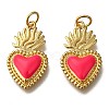Golden Tone Brass Enamel Pendants KK-K750-01G-B-1
