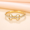 201 Stainless Steel Rhinestone Finger Rings WG06442-04-1