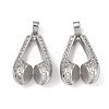 Brass Micro Pave Clear Cubic Zirconia Pendants CU-L277-12P-1