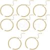 Nbeads 8Pcs Two Tone Handmade Brass Curb Chain Bracelet Makings KK-NB0002-63-1