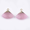 Electroplate Natural White Jade Pendants G-T112-04H-2