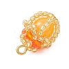 Luminous Handmade Glass Seed Beaded Teardrop Pendants PALLOY-MZ00962-04-4