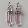 Glass Double Terminal Pointed Pendants G-WH0016-40B-1