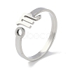 Non-Tarnish Constellations 304 Stainless Steel Open Cuff Ring for Women RJEW-L122-001P-04-1