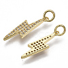Brass Micro Pave Cubic Zirconia Pendants KK-N227-11G-1