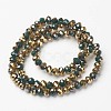 Electroplate Opaque Glass Beads Strands EGLA-A034-P6mm-O09-2