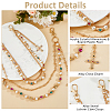 2Pcs 2 Styles Acrylic Colorful Rhinestone & Round Plastic Pearl Link Chain Double Layer Alloy Cross Charm Jean Chains AJEW-HS0001-26KCG-4