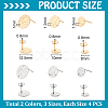 24Pcs 6 Style Flat Round 304 Stainless Steel Stud Earring Findings STAS-UN0027-27-3