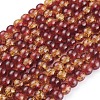 1Strand Two Tone Transparent Crackle Glass Round Beads Strands X-CCG-Q002-8mm-10-2