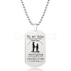 201 Stainless Steel To My Son Dog Tag Pendant Ball Chain Necklaces FS-WG527E6-09-1