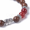 Dyed Wood Round Beads Stretch Bracelets BJEW-JB04839-6