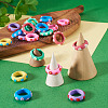 24Pcs 6 Colors Handmade Polymer Clay Finger Rings CLAY-TA0002-12-7