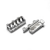 Anti-Tarnish Rhodium Plated 925 Sterling Silver Box Clasps STER-L057-017P-4