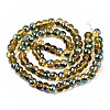 Electroplate Transparent Glass Beads Strands EGLA-Q125-005-2