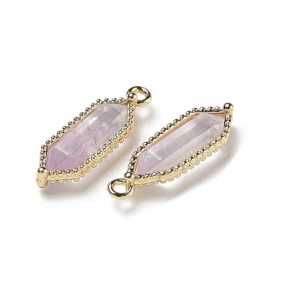 Natural Amethyst Faceted Double Terminal Pointed Pendants G-G181-05G-02-1
