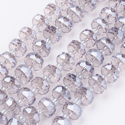 Electroplate Glass Beads Strands X-EGLA-E051-PL8mm-B03-1