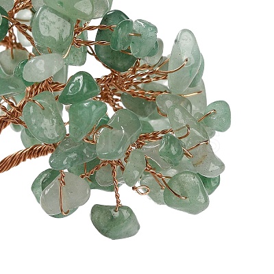 Natural Green Aventurine Chips Tree Decorations DJEW-M012-01F-1