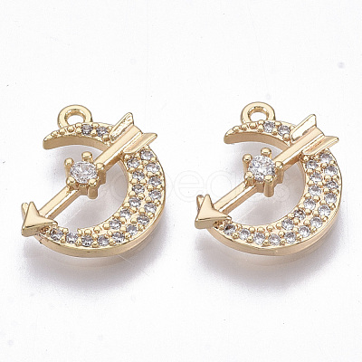 Brass Micro Cubic Zirconia Charms KK-N231-21-NF-1