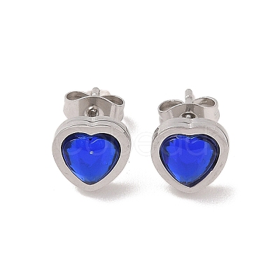 3 Pairs 3 Colors 304 Stainless Steel Heart Stud Earrings for Women EJEW-K279-07P-02-1