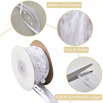 Polyester & Plastic Beads Ribbon OCOR-WH20012-61B-1