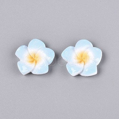 Plumeria Flower Opaque Resin Cabochons CRES-T025-30F-02-1