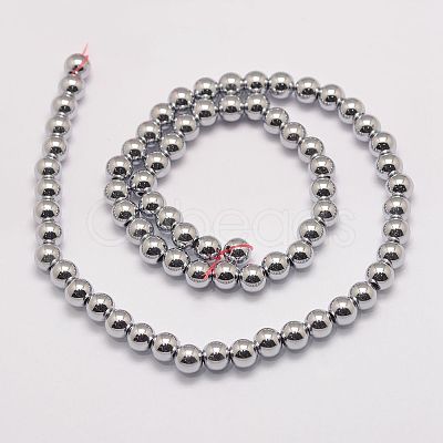 Grade AA Magnetic Synthetic Hematite Bead Strands X-G-P258-05-6mm-1