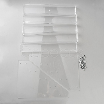 Transparent Acrylic 5 Layers Nail Polish Display Rack ODIS-WH0038-215B-1